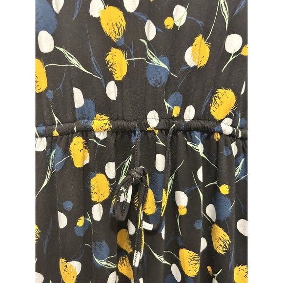 Simiar Fariry Women’s Size Medium Knit Tulip Floral Black Multicolor Midi Dress - Picture 6 of 9